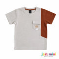 Cream & Rust Two-Tone Waffle Knit T-Shirt | Kids 6-10 Years | Jazl Mini