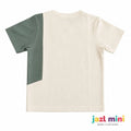 Cream & Sage Side-Stripe Waffle Knit T-Shirt | Kids 6-10 Years | Jazl Mini