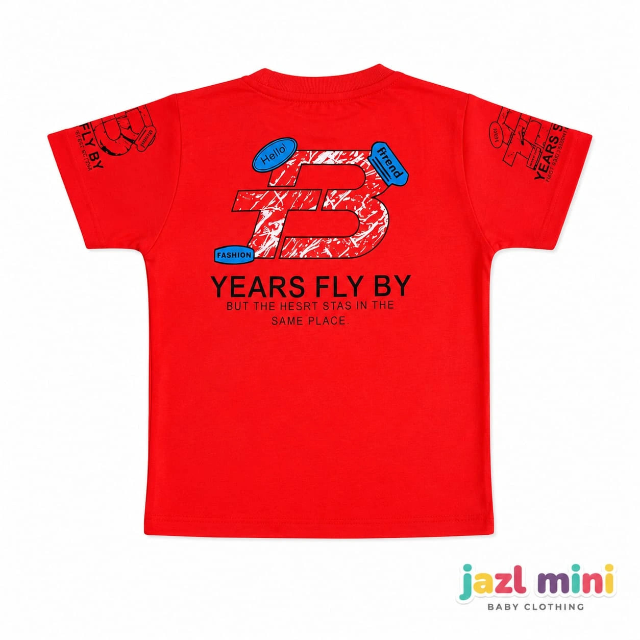 Red "Years Fly By" Statement Graphic T-Shirt | Kids 6-10 Years | Jazl Mini