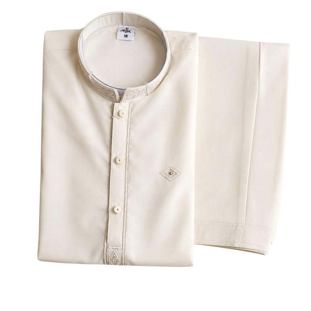 Premium Cream Kurta Set for Boys | Soft Embroidered Traditional Wear (1-10 Years)