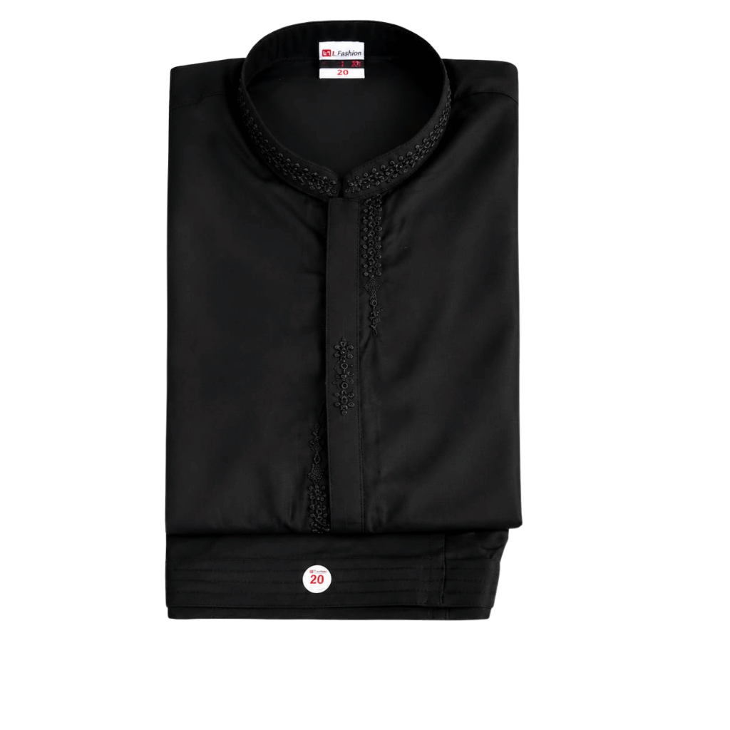 Premium Black Boys Kurta | Elegant Embroidered Traditional Wear (1-10 Years)